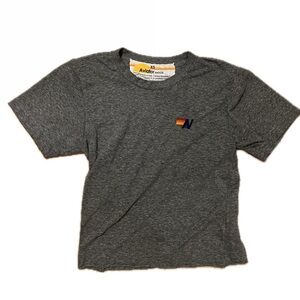 Aviator Nation XS cropped tee shirt grey